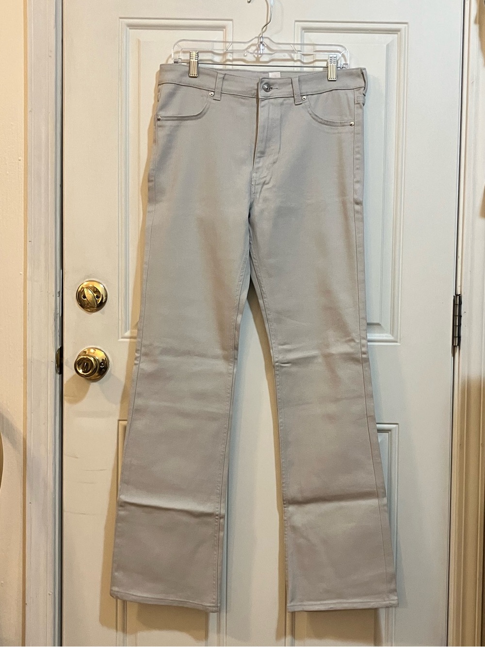H&M Light Gray Slight Flare Twill Jeans-Size 12